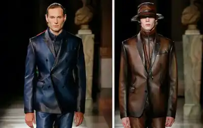 Leather suits could become a new Berluti trademark