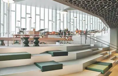Leather lends comfort, durability and elegance to library project
